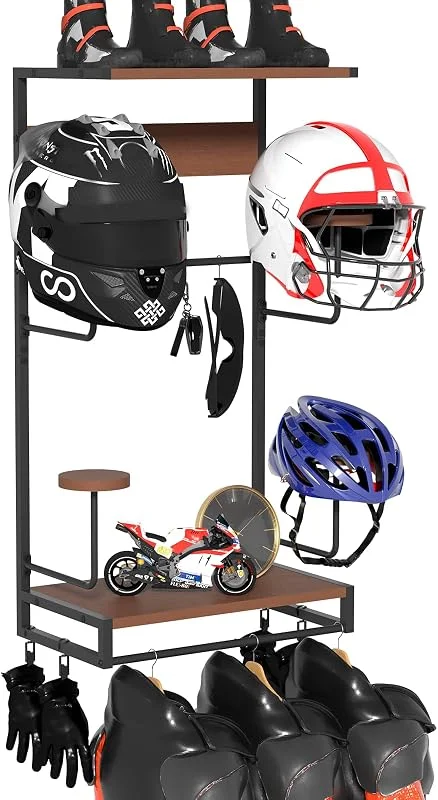Soporte Casco Moto con 4 Colgador Casco para Guardar Accesorios Moto — Roupa aquecida