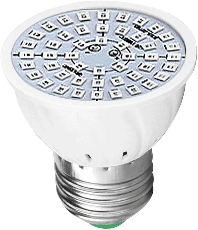 Candeeiro de crescimento de plantas com luz de espectro, lâmpada de crescimento de 80 LED, lâmpada E27 de espectro completo — Aquecimento