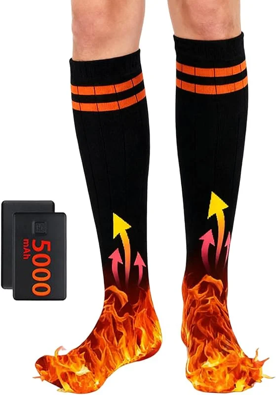 Calcetines con Calefacción Recargables - 5000 mAh Calentadores Medias Control por Aplicación - Calcetines Eléctricos Recargables - para Esquí Correr Invierno Acampada Senderismo Tiempo Frío Navidad — Roupa aquecida