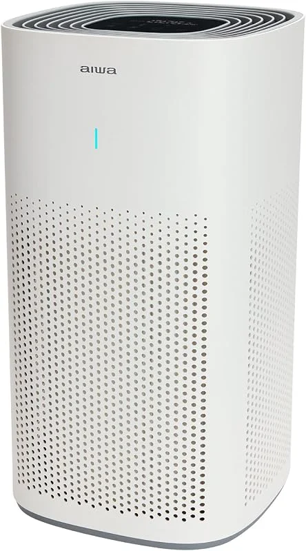 Aiwa PA-200, Purificador de ar com filtro H13 HEPA, ionizador, filtragem de 99, 95%, ultra silencioso, temporizador, 3 velocidades de ventilação, UV LED, 42 m², controlo tátil, branco — Humidificador