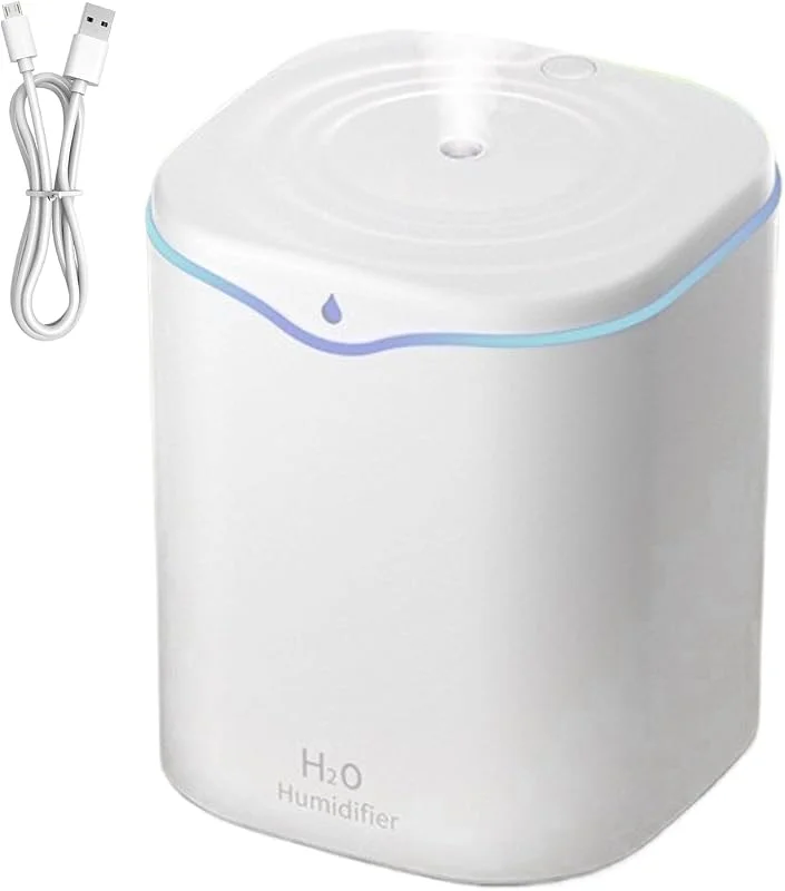 Humidifier for Bedroom 2 Noiseless Cool Mist, Compact Travel Design, Interactive Whisper Quiet Air Moisturizer, ideal para crianças, plantas, enfermagem, quartos grandes 5, 12 x 5, 12 x 6, 26 polegadas — Humidificador