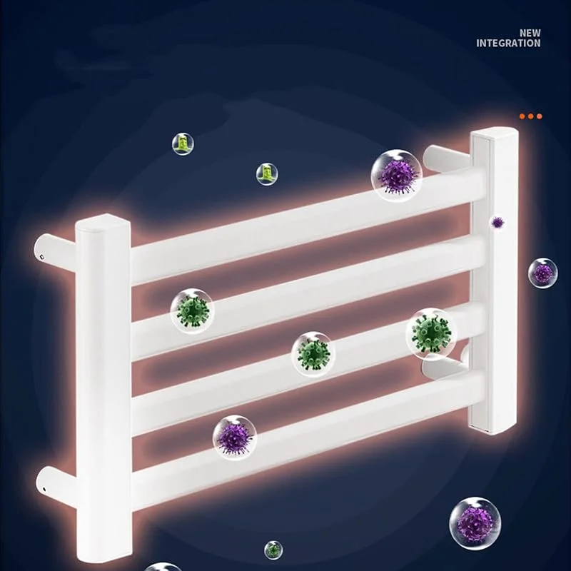 Radiador toalheiro elétrico, casa de banho inteligente a temperatura constante montado na parede, economia de energia, toalheiro elétrico com aquecimento, 50, 5 * 26, 5 cm, branco