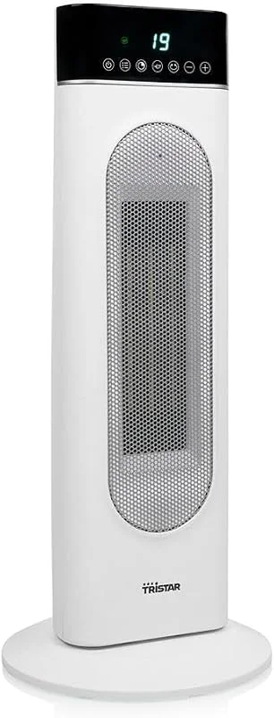 Tristar aquecedor cerâmico de torre, oscilação de 75°, temporizador 24 h — Aquecimento
