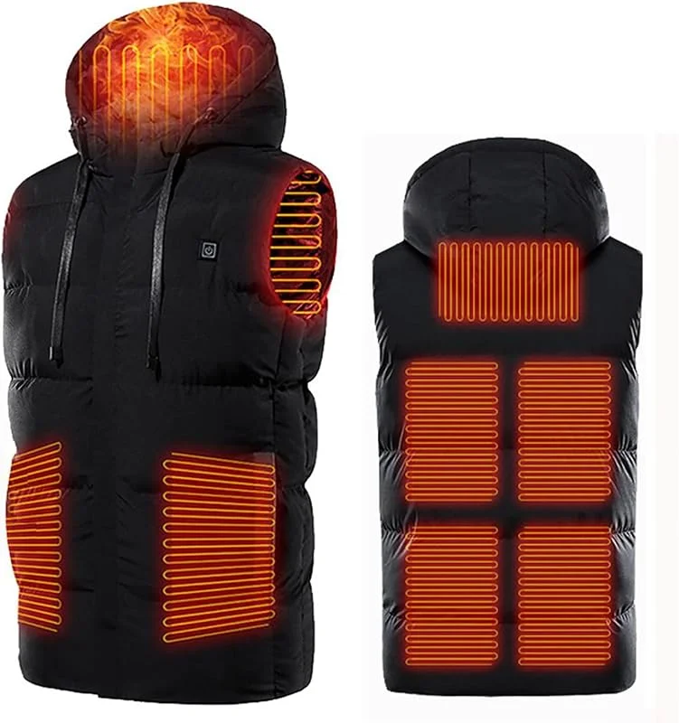 Chaleco Calefactable Hombre, USB Chaleco Termico Electrico, Chaleco Calefactado Eléctrico Lavable, 3 Temperaturas Ajustables, para Caza, Exteriores, Pescar — Cozinha e lar