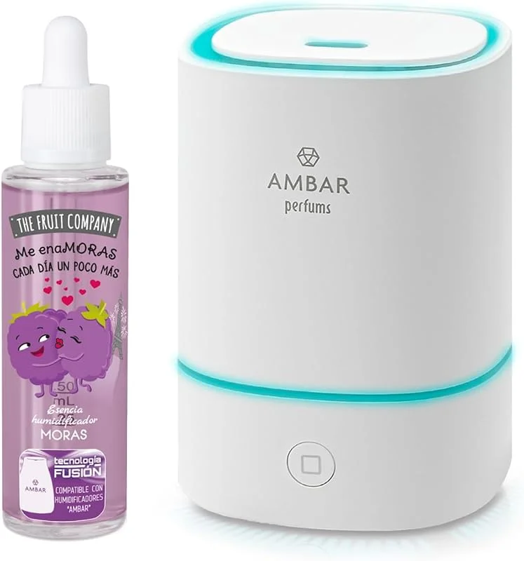 The Fruit Company humidificador 2, 0 essência 50 ml. A Escolher – Difusor ultra-sónico com luz LED, depósito de 150 ml USB, aromaterapia e bem-estar em casa (silencioso 8h) (MORAS)