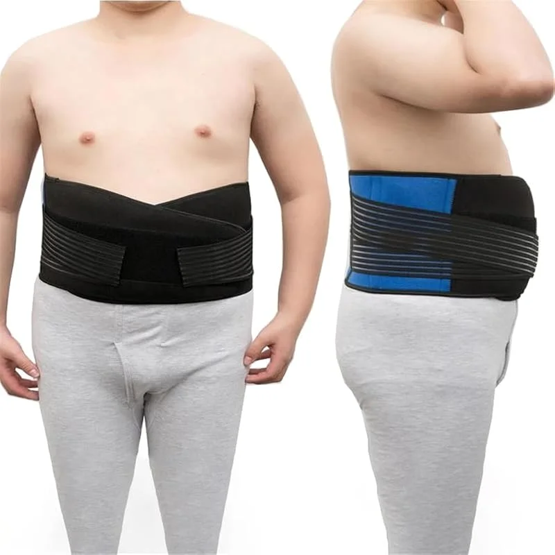 Tamanho extra grande S-6XL suporte elástico na cintura faixa lombar homens e mulheres cinto lombar ajustável alivia o desconforto das costas, hérnia de disco e escoliose (4XL) — Roupa aquecida