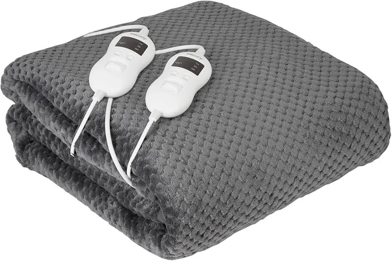 Camry CR-7417 Aquece cama elétrica de casal, 120 W, 8 níveis de temperatura, temporizador, lavável, 150 x 160 cm, proteção contra sobreaquecimento