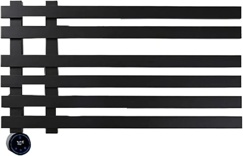 Toallero EléCtrico Radiador De Toallas De Baño Blanco, Negro, Toallero Eléctrico con Control Inteligente, Calentador De Toallas Montado En La Pared, Toallero Eléctrico(39-Black-Touch-Left) — Aquecimento