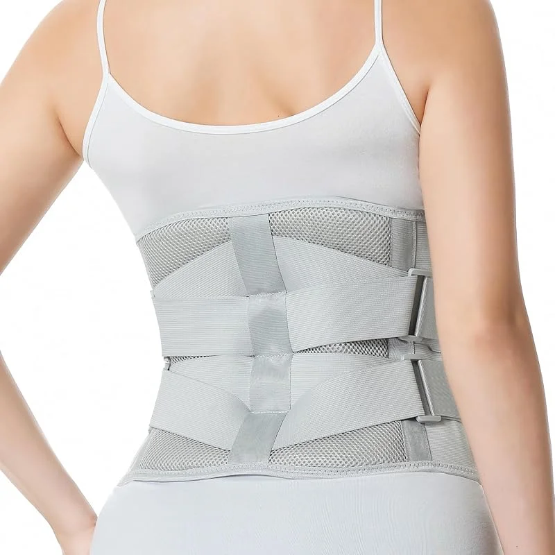 NEOtech Care Faixa de costas ultra leve - suporte lombar, para postura - tecido respirável para exercício - compressão adaptável (cinzento L) — Roupa aquecida