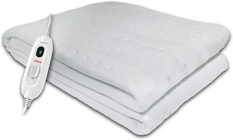 Ufesa Flexy Heat CIE Calientacamas Eléctrico Individual, 150x90cm, 60W, Reversible, 3 Niveles de Temperatura, Apagado Automático, Lavable, Manta Térmica, Calefacción de Cama, Blanco — Aquecimento