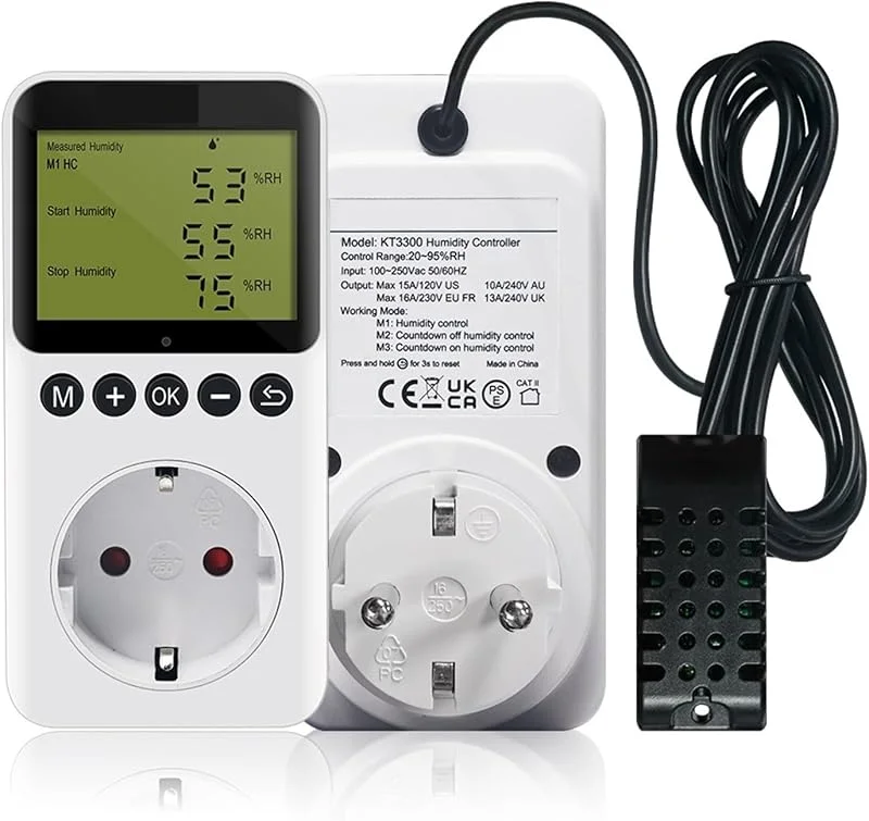 KT3300 Digital AC 110-220V 20~95% RH controlador de humedad humidificador higrómetro de humidificación y deshumidificación(FR)