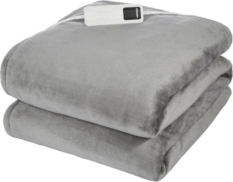 Dimplex DXHTG - Manta térmica lavável super aconchegante com aquecimento rápido, desligamento automático, 9 configurações de calor, temporizador de 9 horas, extra suave, cinzento