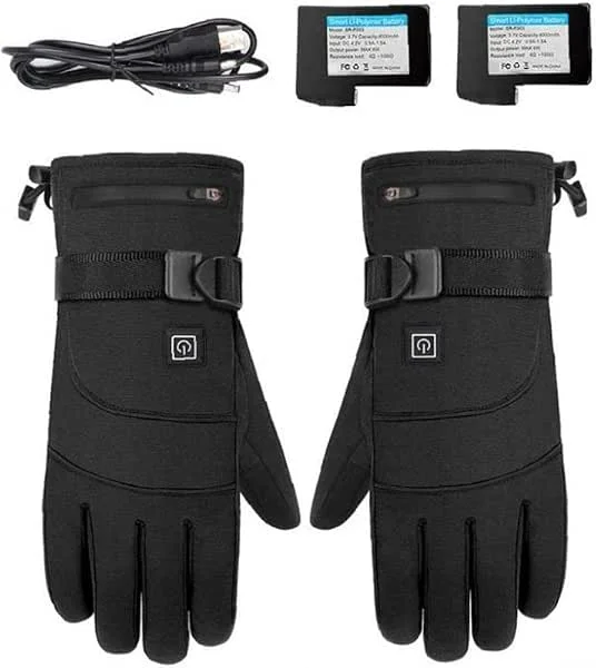 CHEWYNP Luvas aquecidas para moto de esqui aquecidas com bateria de 4000 mah, luvas quentes de inverno para ciclismo com ecrã tátil à prova de vento — Cozinha e lar