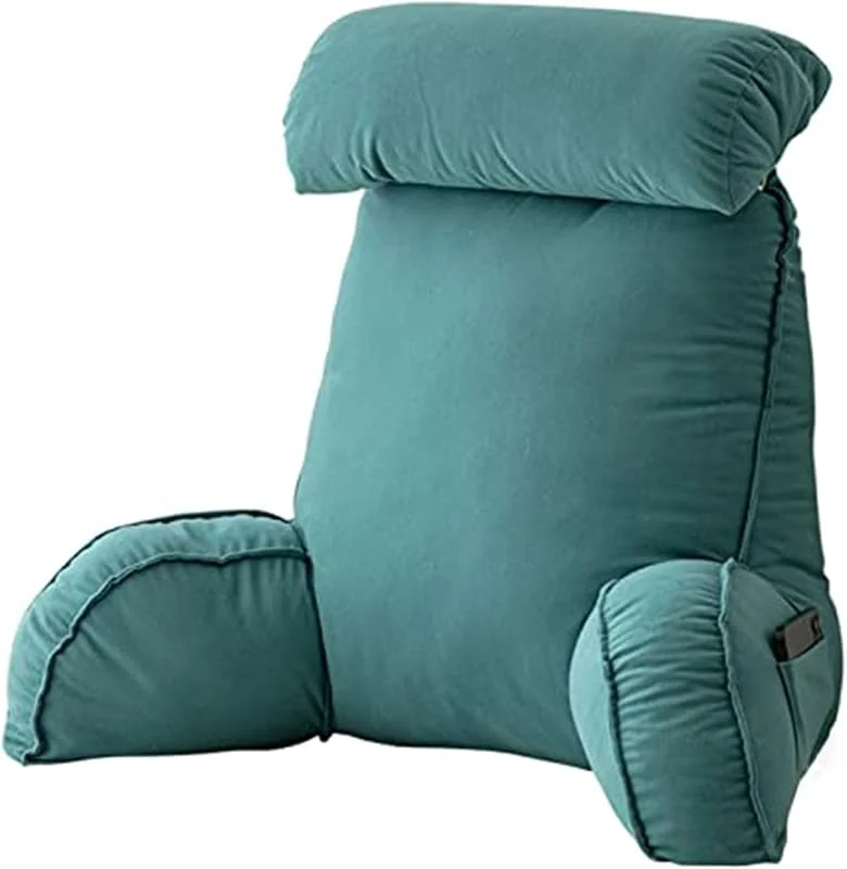 Almofada de leitura com apoios de braços, almofada de apoio lombar, almofada para sofá com encosto removível para pescoço, perfeita para ler, relaxar, ver televisão, máximo conforto — Aquecimento