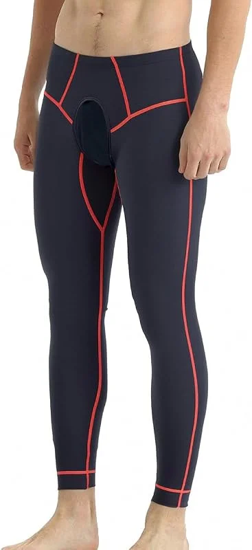 JINSHI Calças térmicas para homem, frente aberta, calças compridas de compressão, camada base, clima frio — Roupa aquecida