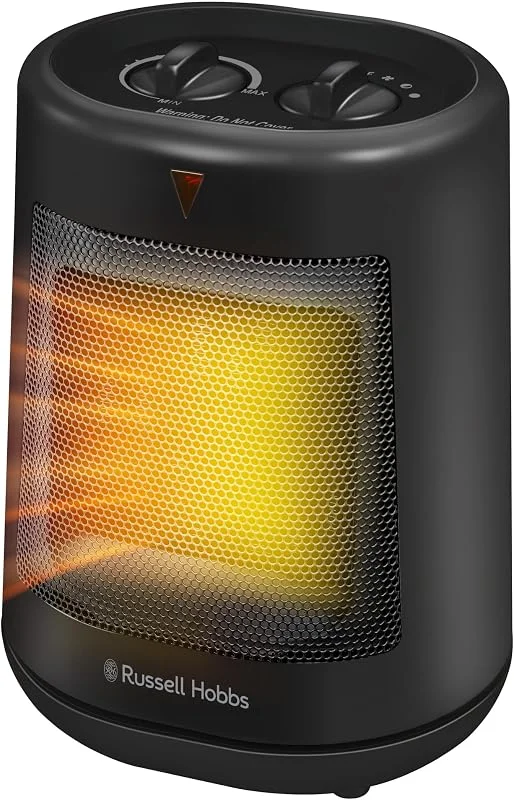 Russell Hobbs - Aquecedor elétrico de cerâmica PTC de 2000 W, 2 KW em cor preta, oscilante portátil, 2 configurações de calor, proteção contra superaquecimento, termostato ajustável de 20 m2 tamanho