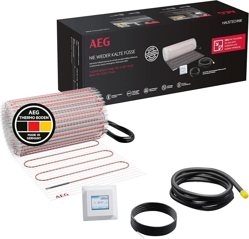 AEG 205820 Aquecimento elétrico por piso radiante térmico Turbo Set, branco, 3 m²