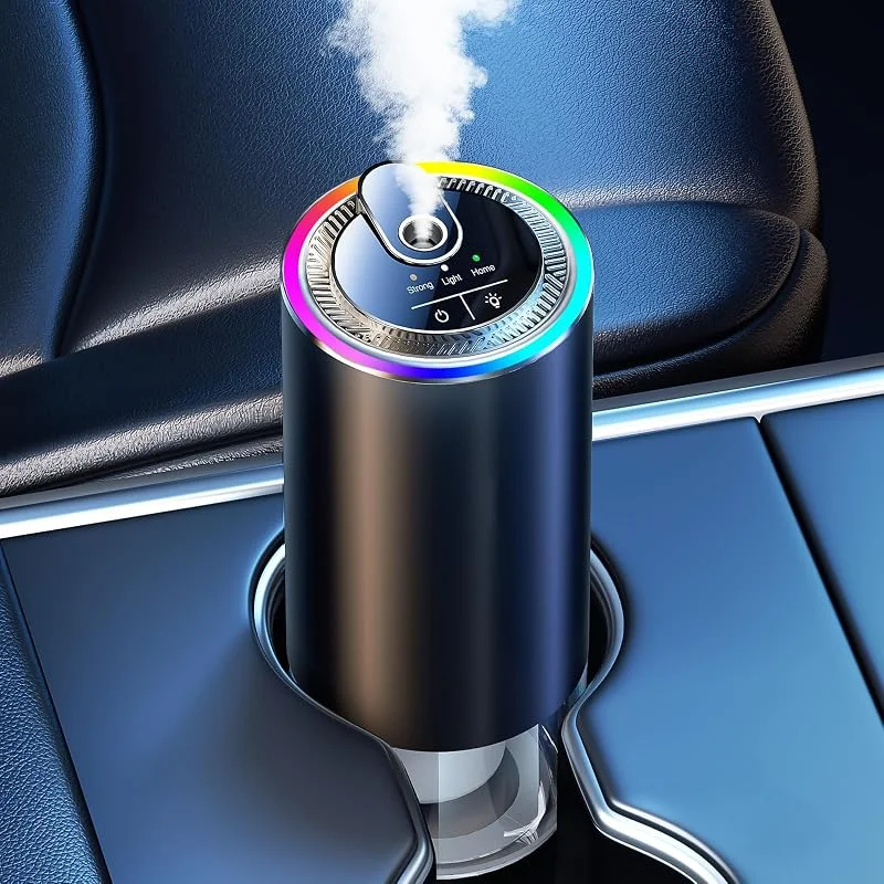 Ambientador para coche con difusor de 50 ml (océano), duración de 4 a 6 meses, atomizador ultrasónico, RGB música ligera, 3 modos inteligentes, On, Off Automático, batería de 1000 mAh, BJ 573 — Humidificador