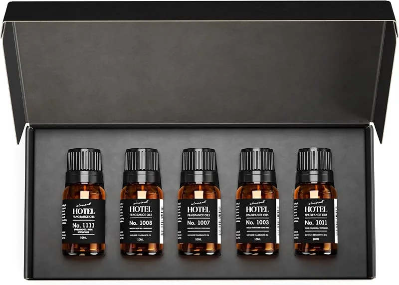 Conjunto de presente de óleo difusor de hotel, inspirado nos aromas mais populares de hotel 5 estrelas, 10 ml, conjunto de óleos aromáticos AirScent, My Way, Westin Hotels, Wynn Las Vegas, Aria — Humidificador