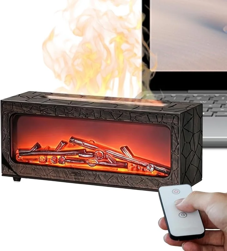 Humidificador de chimenea, luces coloridas, tanque de agua de 250 ml