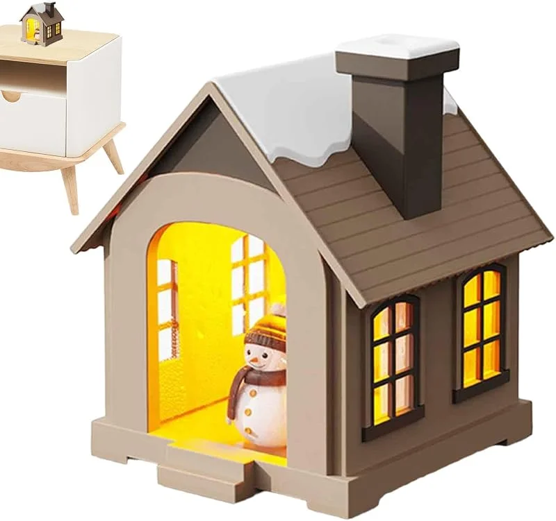 Cool Mist Humidifier, House Shape Desktop Design with Night Light, Bedroom — Humidificador