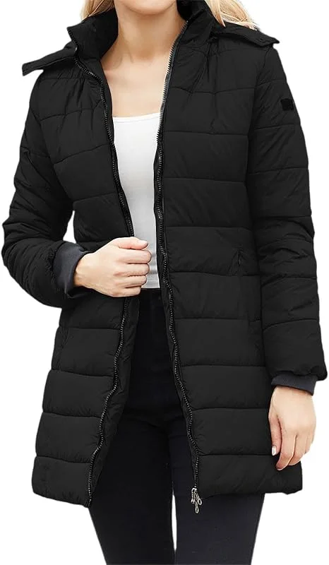 Generisch Chaqueta térmica impermeable para mujer con chaqueta térmica reversible extraíble para los días fríos de invierno, ropa exterior de manga larga con prácticos bolsillos, ideal para el día a — Roupa aquecida