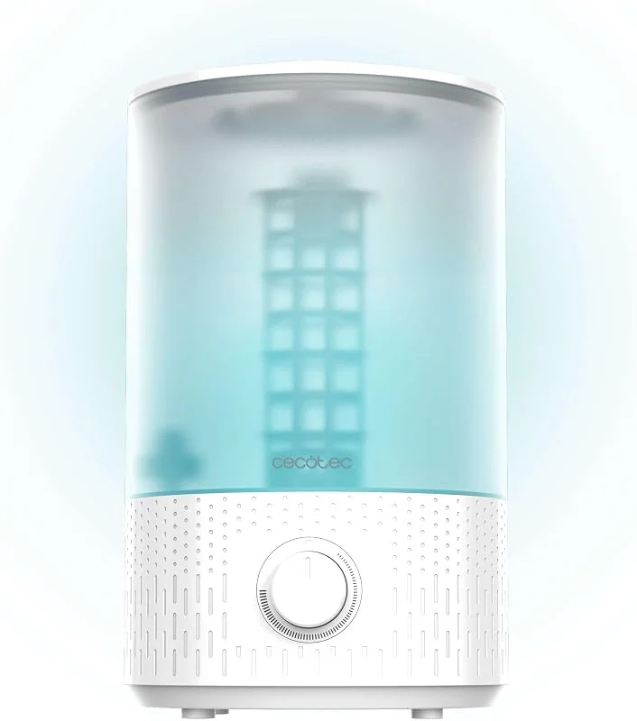 Cecotec Humidificador de água Breezecare 2500 Light. 27 W, humidade máxima de 250 ml, h, depósito de 2, 5 l, roda de controlo, luz LED, uso seguro e saudável, cobertura até 30 m²