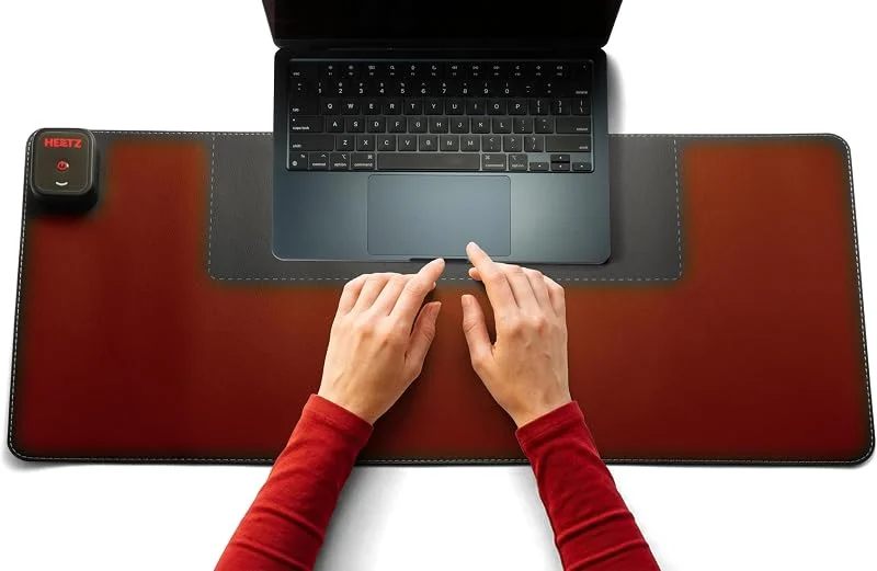 Heetz - Almohadilla de tierra para escritorio, grande, con superficie conductiva, almohadilla de calentamiento eléctrica para oficina, juegos y uso en el espacio de trabajo en casa, color negro — Aquecimento