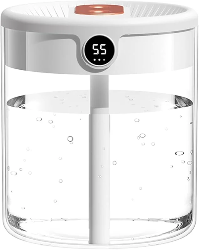 Humidificador para quarto, humidificador de névoa fria de 2 litros para casa do bebé, sensor de humidade, 20 horas de duração, fácil de encher e limpar, humidificadores de ar silenciosos