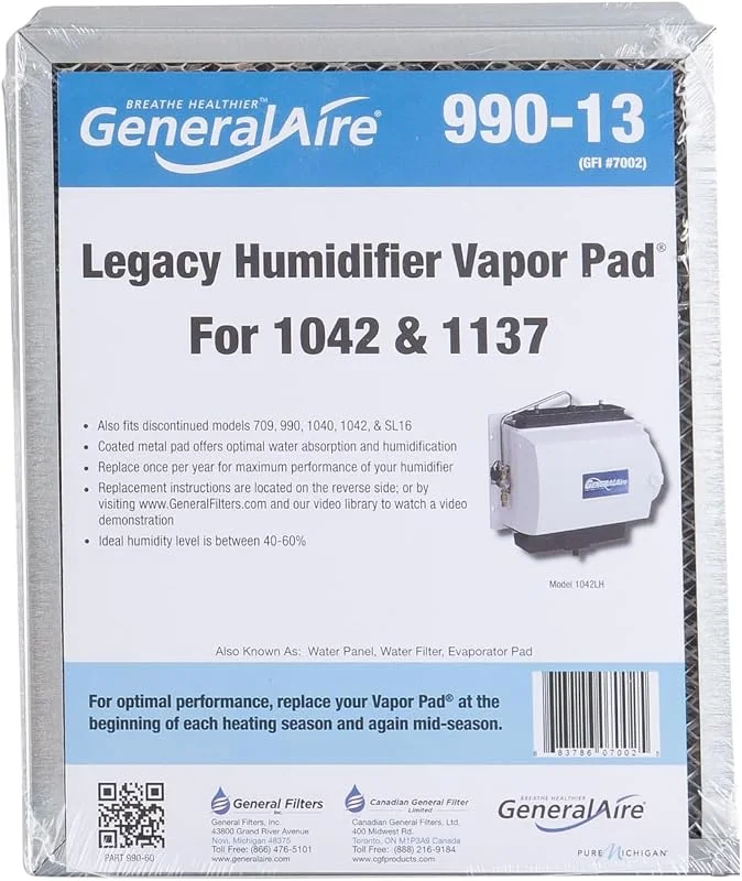 Geral 990-13 - Almofada de filtro de painel de água para humidificador