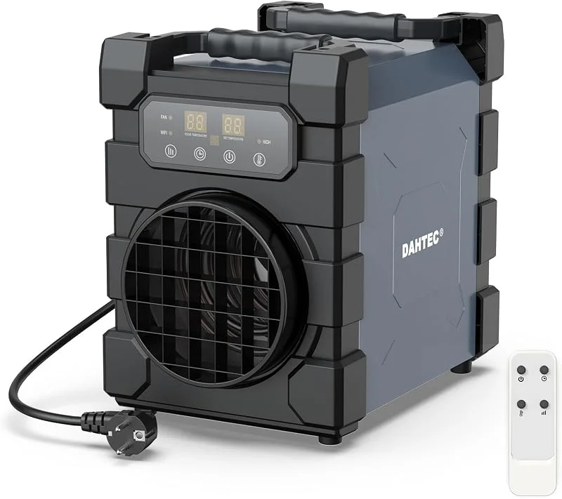 DAHTEC Aquecedor Profissional 3000W - ECO & Carcaça Robusta - Wi-Fi, Controlo Remoto Sem Fios & Visualização Digital - Aquecedor de Ar Quente - Adequado para Lares, Oficinas — Cozinha e lar
