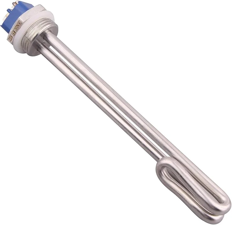 DERNORD Elemento de aquecimento de 220 V 1000 W, 2, 5 cm, tipo curto, dobrável, aquecedor elétrico de água para cerveja, rosca BSP, flange de aço inoxidável