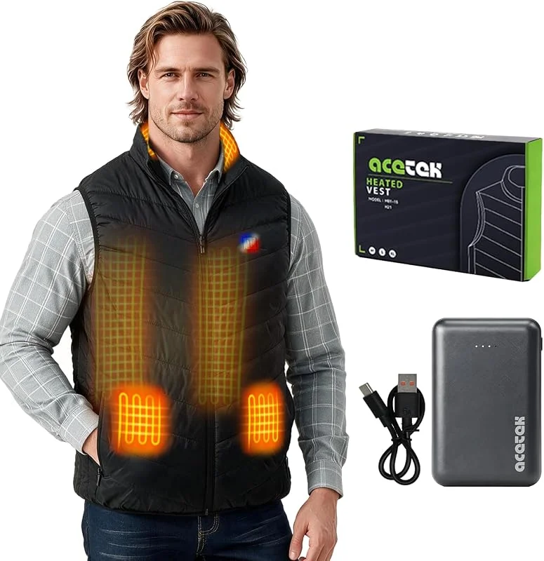 Chaleco calefactable para hombre y mujer con batería de 10000 mAh — Cozinha e lar