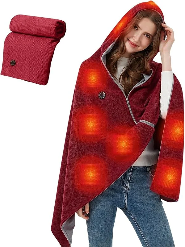 Mantón Calentador Envolvente Mantón Eléctrico con Capucha con 3 Niveles — Roupa aquecida