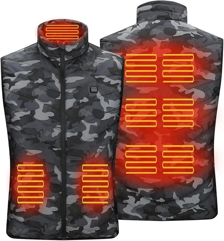 Chaqueta térmica con 3 temperaturas Ajustables, conexión USB, Chaleco térmico eléctrico de Invierno, Ideal for Actividades al Aire Libre, sin Necesidad de batería.(XL) — Cozinha e lar