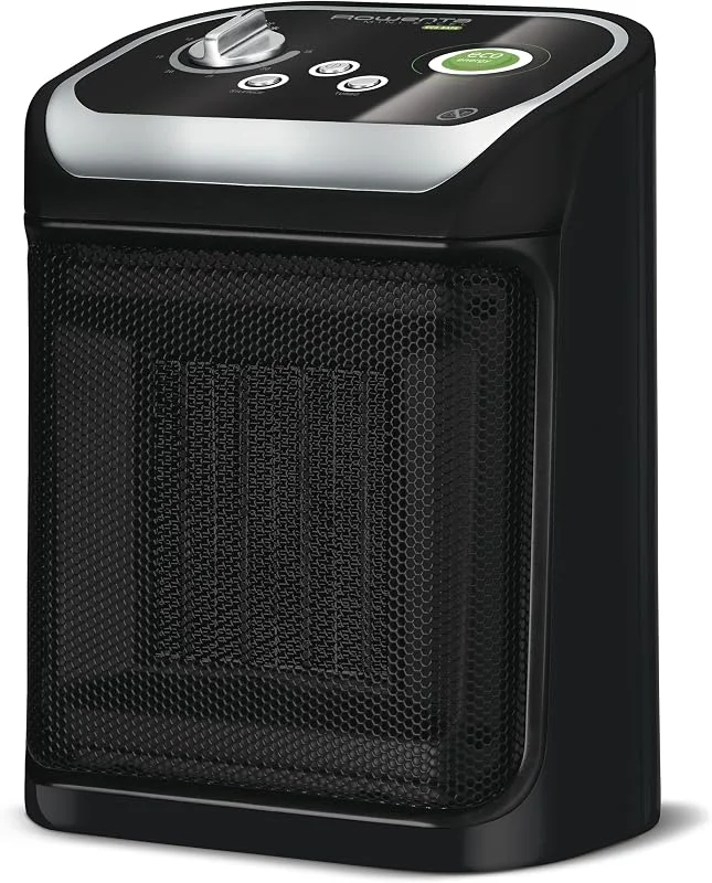 Rowenta Mini Excel Eco Safe - Aquecedor cerâmico de baixo consumo de aquecimento rápido, potência regulável de 1.000 W ou 2.000 W, termostato, função Eco, aquecedor silencioso apenas 50 dBA, SO9266