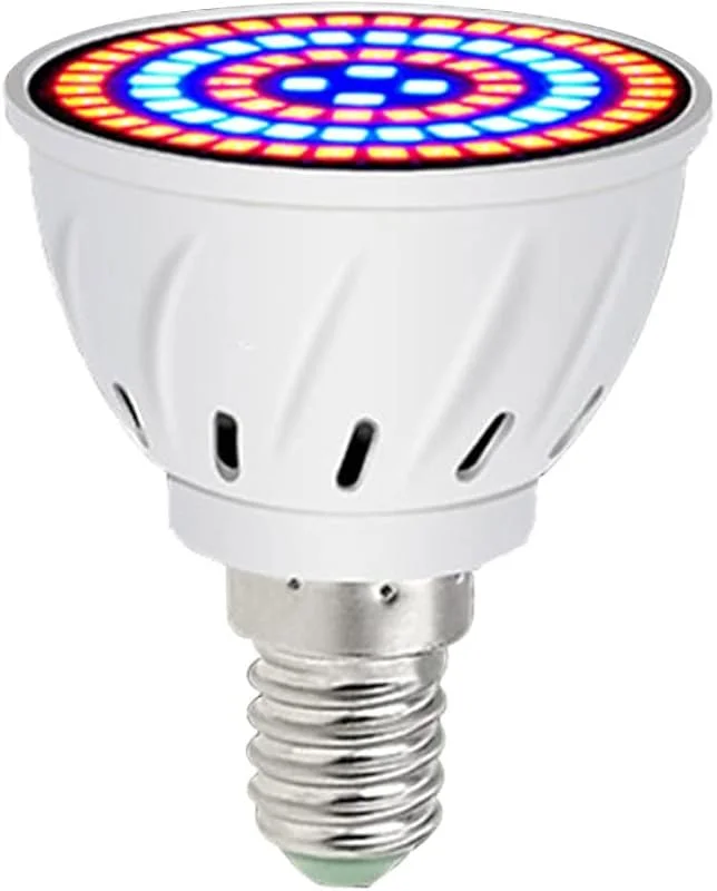 Lâmpada LED para cultivo de plantas de espectro, 48 LED, luz de crescimento de plantas de plástico para interiores de 220 V, base E14, espectro completo para — Aquecimento