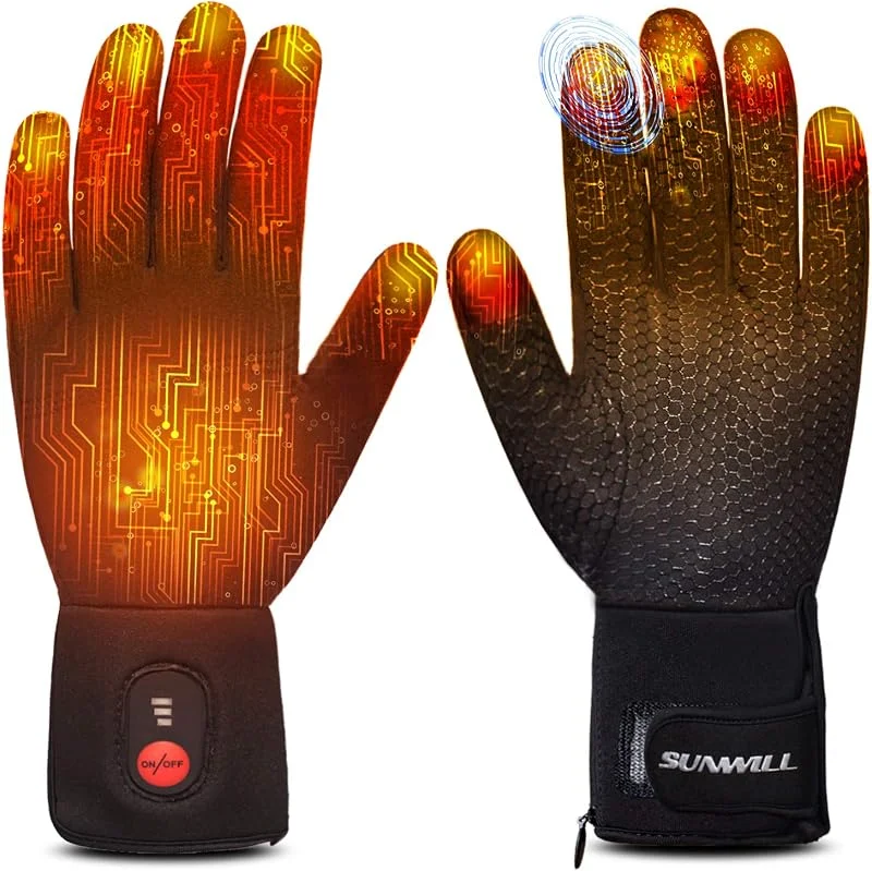 Sun Will - Luvas de aquecimento elétricas, luvas de inverno com bateria de 7, 4 V, 2200 mAh, para homem, mulher, luvas de aquecimento de inverno para ciclismo, esqui de neve, pesca, condução de — Cozinha e lar