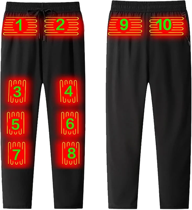 Pantalones calefactables para hombre con forro térmico para actividades al aire libre, correr, tiempo libre, tecnología de calefacción integrada para días fríos, pantalones de chándal resistentes con — Roupa aquecida