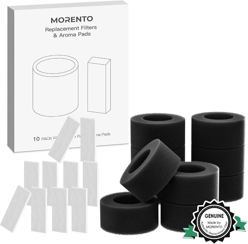 MORENTO MR6w Filtros de substituição para humidificador, embalagem de 10 almofadas aromáticas