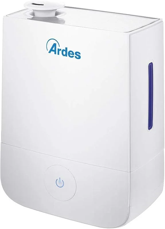 ARDES AR8U10 Humidificador de ultrassom NEBULO 30W, humidificador profissional ambientes casa escritório capacidade de 4 litros, 3 níveis de vapor com grande comando tátil, silencioso e elegante