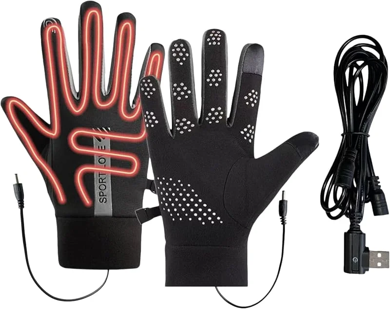 Guantes cálidos para mujer, Elemento calefactor eléctrico alimentado por USB, con 3 niveles de calor guantes ajustables para mujeres, Adultos al aire libre invierno clima frío conducción esquí — Cozinha e lar