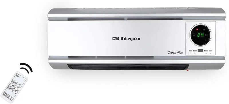 Orbegozo SP 6500, Aquecedor elétrico, 2000 W, 2 níveis de calor, programação diária e semanal, sistema de proteção contra superaquecimento, termostato digital, controlo remoto, cor prata