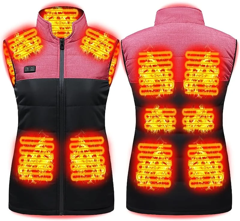 Chaleco calefactable para Hombre y Mujer, Chaqueta calentadora USB eléctrica con 11 Zonas de calefacción, Chaleco calefactable Ligero, para Pesca y Caza (Color : Pink, Size : M) — Cozinha e lar