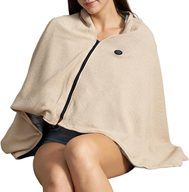 Xaile térmico feminino de 3 níveis com aquecimento USB com fecho de correr — Roupa aquecida