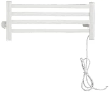 Toalheiro elétrico inteligente com aquecimento a temperatura constante, secador de roupa, acessório de casa de banho (linha de saída direita, branco)