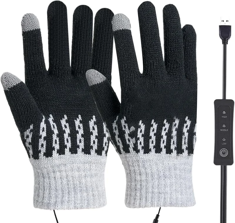 Luvas térmicas de inverno, Luvas aquecidas a bateria, Luvas elétricas, luvas de inverno recarregáveis, luvas de inverno de 3 níveis para clima frio, luvas de inverno — Cozinha e lar
