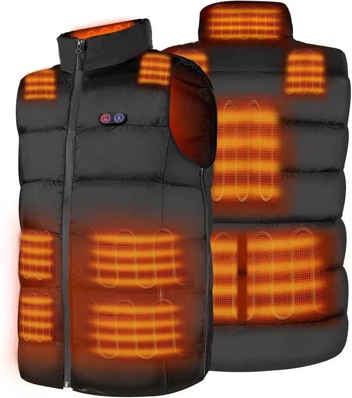 DR.PREPARE Heated Gilet, Unissexo Heated Vest Body Warmer Vest for Mens Womens, USB Electric Jacket com 3 níveis de calor, 6 zonas de aquecimento, tamanho ajustável para hiking (bateria pack não — Roupa aquecida