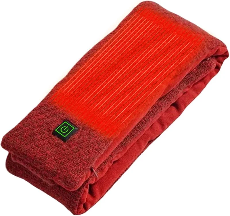 Bufanda calentada para hombre con diseño navideño para el frío, rojo cereza — Roupa aquecida