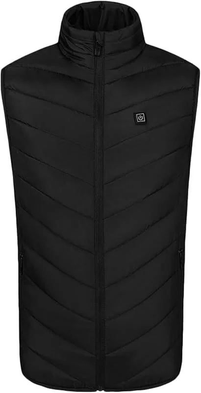 Chaleco calefaccionado para Hombre y Mujer, Chaqueta calefactable Invierno con 8 Zonas Calor, Chaleco calefactable Ligero (Negro XL) — Cozinha e lar